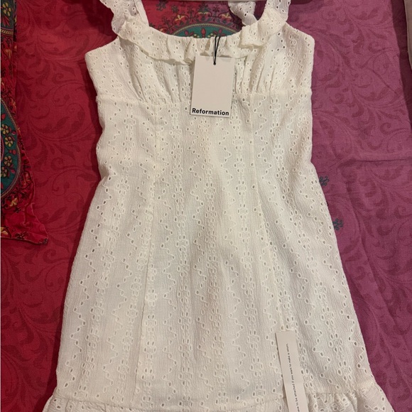 Reformation Dresses & Skirts - Reformation White Eyelet Mini Dress